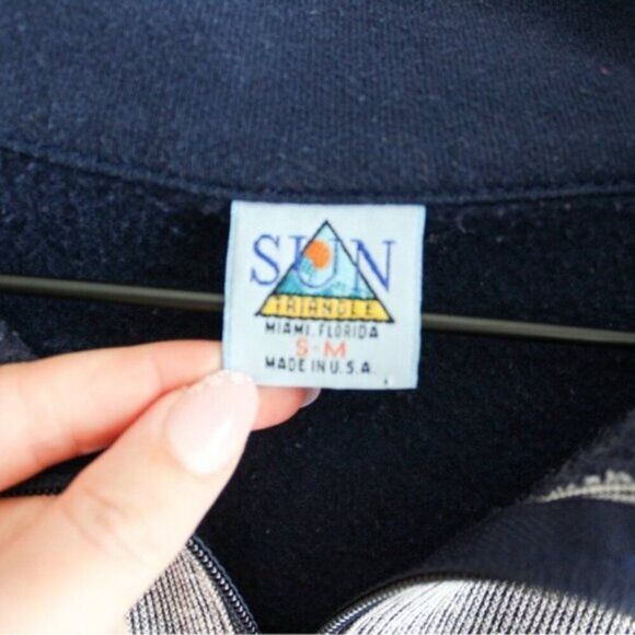 Retro Vintage Colorado Quarter Zip Pullover Sweatshirt Blue White Small Medium - Picture 6 of 7